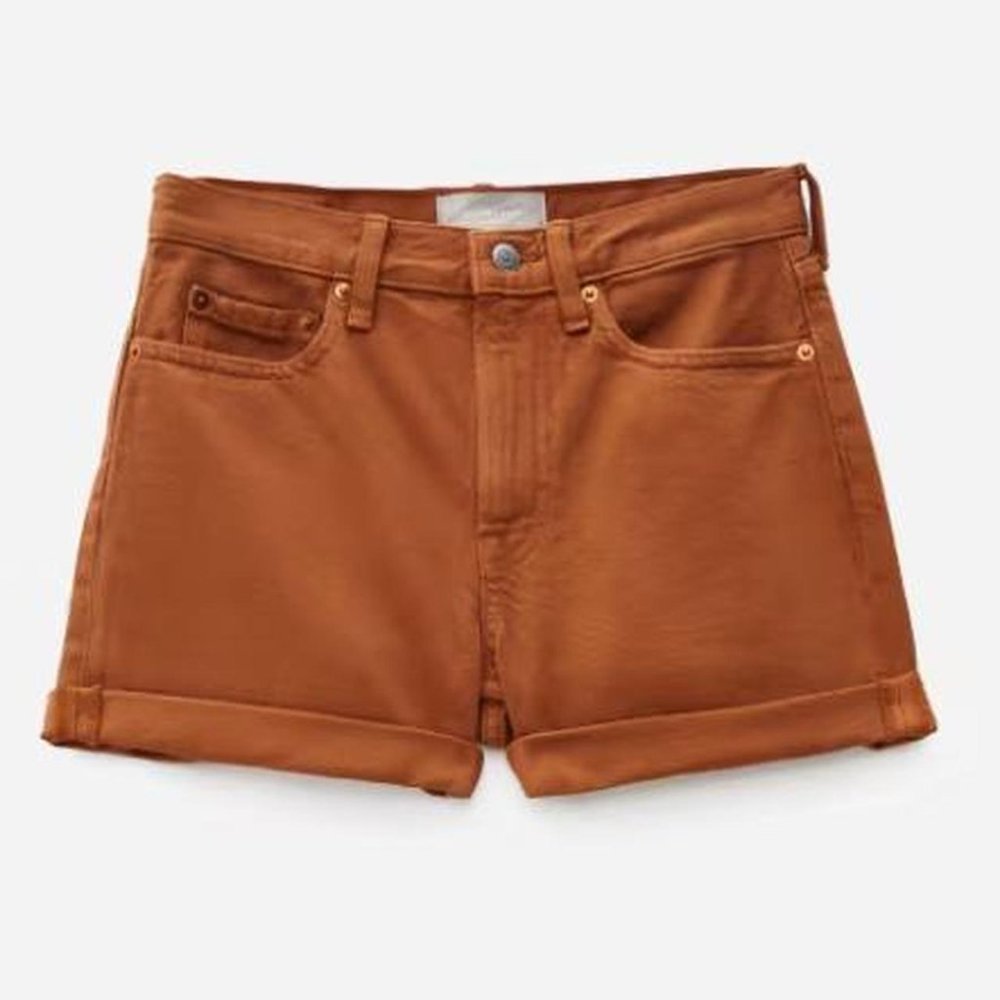 Everlane Mid Rise The Denim Short in Canyon / Burnt Orange